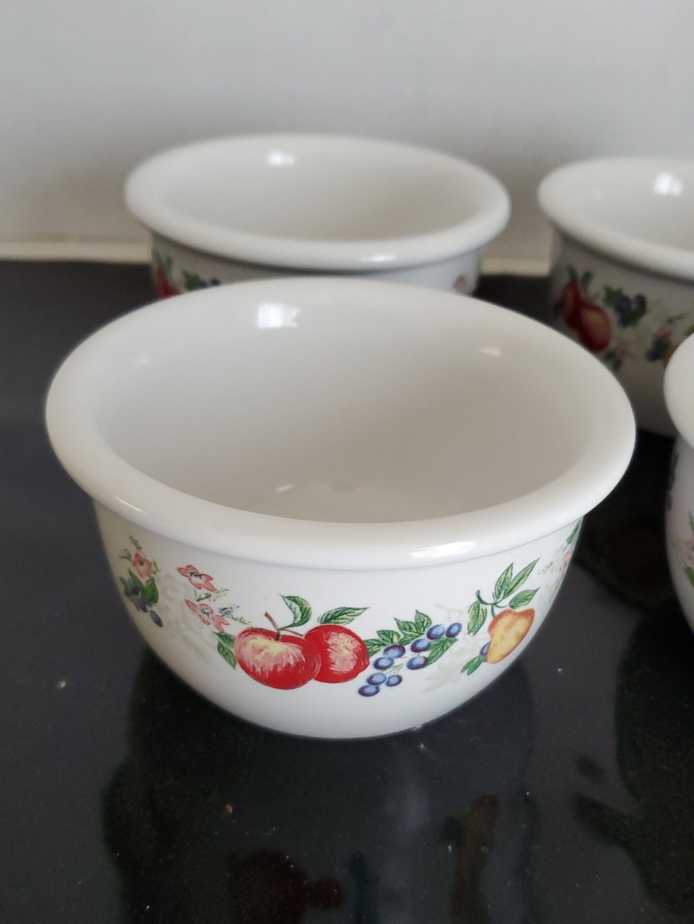 Vintage Corelle Ramekins - Fruit Pattern - Set of 4